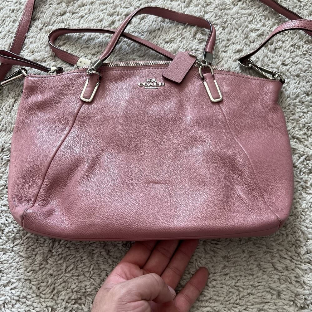 Coach Vintage Kelsey Satchel Pink Pebbled Leather Crossbody Purse w/ Wallet - Picture 5 of 16